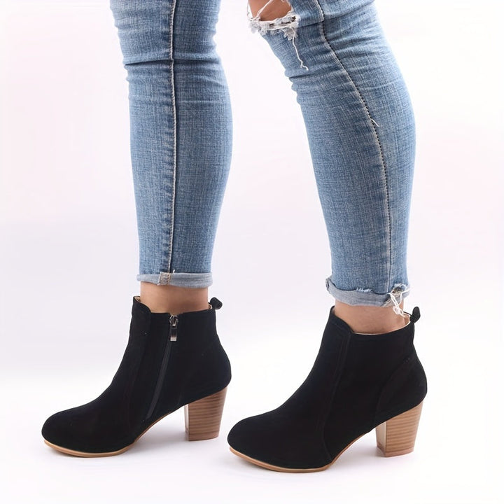 Zélavorn | Femme Bottines Talon Carré Zip Latéral - Image 3