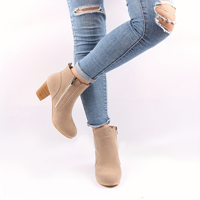 Zélavorn | Femme Bottines Talon Carré Zip Latéral - Image 5