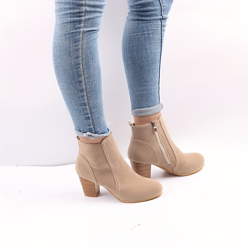 Zélavorn | Femme Bottines Talon Carré Zip Latéral - Image 6