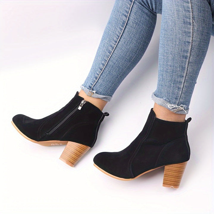Zélavorn | Femme Bottines Talon Carré Zip Latéral - Image 8
