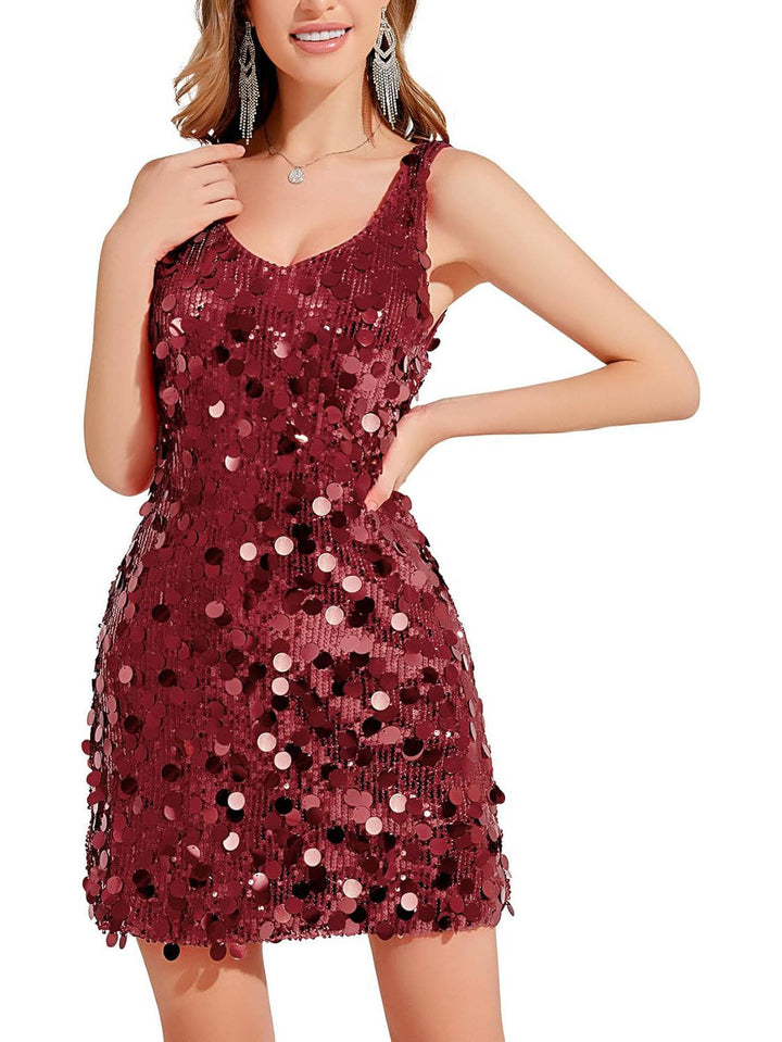 Zélivane | Femme Robe de Soirée Paillettes Mini - Red - Image 13