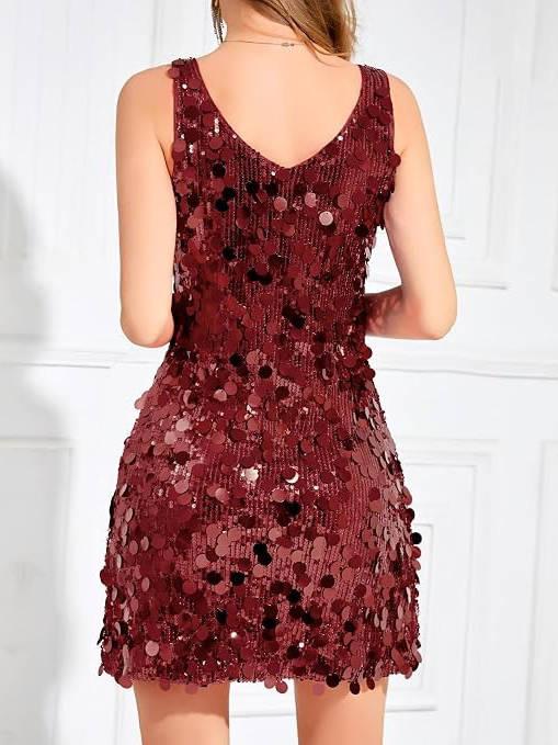 Zélivane | Femme Robe de Soirée Paillettes Mini - Red - Image 14
