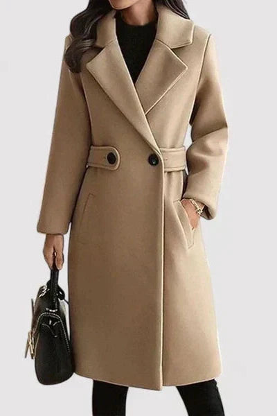 Zélivane | Manteau Long Femme Ceinturé Hiver - Camel - Image 1