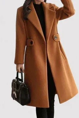 Zélivane | Manteau Long Femme Ceinturé Hiver - Camel - Image 6