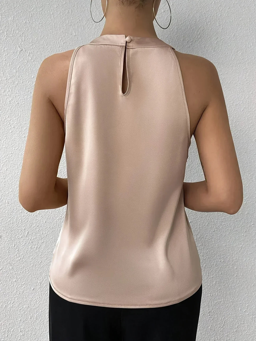 Zélvane | Femme Blouse Sans Manches Col Licou - White - Image 15