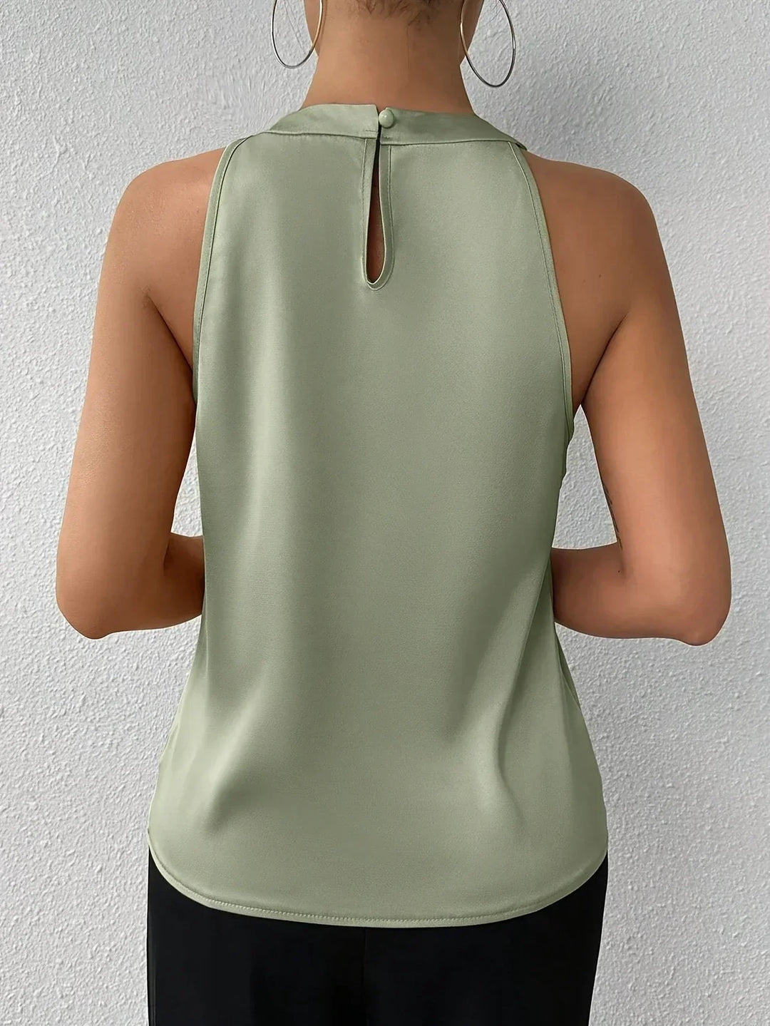 Zélvane | Femme Blouse Sans Manches Col Licou - White - Image 20
