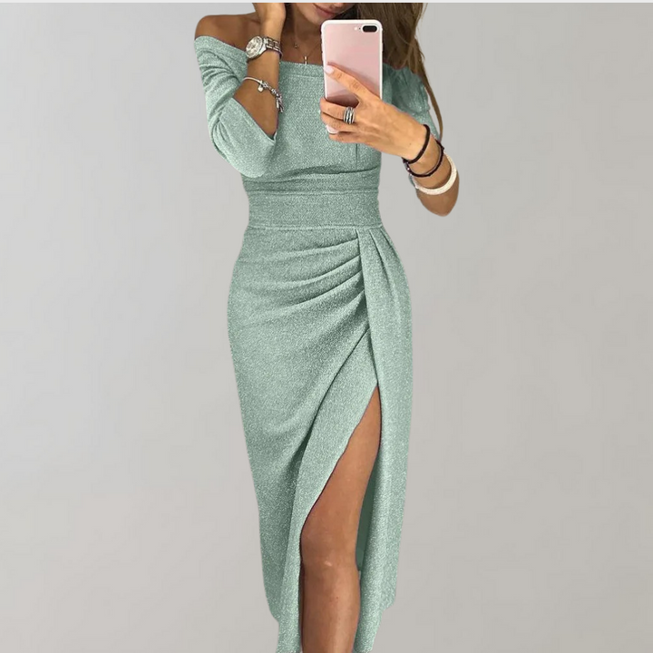 Zolvire | Femme Robe de Soirée Épaules Dénudées - Image 4