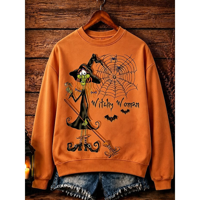 Zolvire | Sweat Halloween Femme Imprimé Sorcière - Green - Image 4